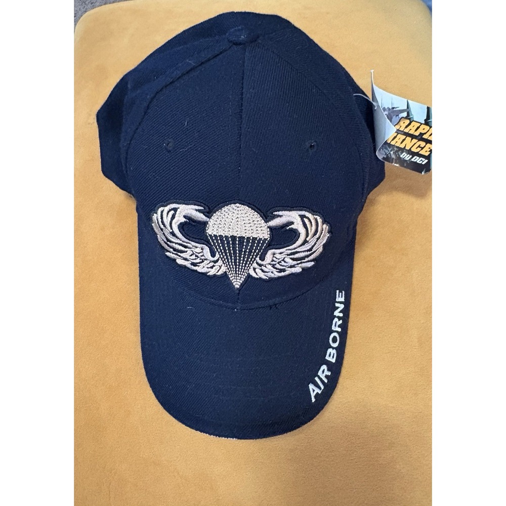 Rapid Dominance Air Borne Baseball Hat Black Adjustable NWT DCI Military